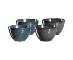 LEONARDO Keramikschalen Matera 4er-Set, Schalen, Schale, Keramik, Anthrazit, Blau, 15.3 cm, 018635