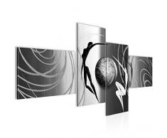 Bilder Abstrakt Figuren Wandbild 200 x 100 cm Vlies - Leinwand Bild XXL Format Wandbilder Wohnzimmer Wohnung Deko Kunstdrucke Grau 4 Teilig -100% MADE IN GERMANY - Fertig zum Aufhängen 300641c