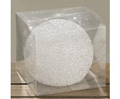 2tlg. kleine beleuchtete Schneekugel ICELAND transparente Kristalle Leuchtkugel