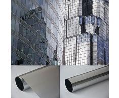 Neoxxim 24,59€/m² Fensterfolie - Meterware Spiegelfolie, Chrom Silber 100 cm x 61 cm - Rollenbreite 61cm Chrom Spiegel Folie Sonnenschutzfolie - viele Längen, Breiten und Farben wählbar