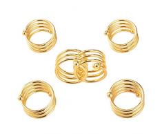 Irich 6 Stück Edelstahl Serviettenring Gold für Hochzeit Banquet Tisch Dekoration Dinner Taufe Geburtstag (Durchmesser 4,6cm/1,8 Zoll)