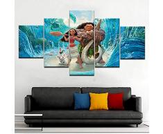 YQSL Leinwanddrucke Leinwanddruck 5 Stück Ozean Romantik Film Wandbilder Dekoration Wandkunst Leinwand Malerei Drucke auf Leinwand