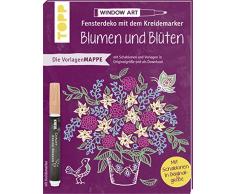 Vorlagenmappe Fensterdeko mit dem Kreidemarker - Blumen und Blüten. Inkl. Original Kreidemarker von Kreul und Schablonen: 7 Vorlagenbögen mit Motiven ... Schablonen plus sämtliche Motive als Download
