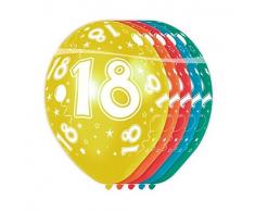Folat - Luftballons Zahl 18- 5 Stück heliumgeeignet Allover Print