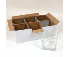 Sandra Rich RF 75-75 Cube Vase / Windlicht Glas Würfel, eckig, 8 x 8 x 8 cm, klar, 6 Stück