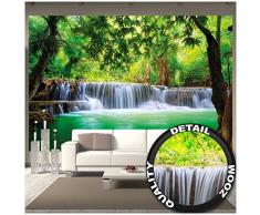 GREAT ART Fototapete – Wasserfall Feng Shui – Wandbild Dekoration Natur Dschungel Landschaft Paradies Urlaub Thailand Asien Wellness Spa Relax Foto-Tapete Wandtapete (336 x 238cm)