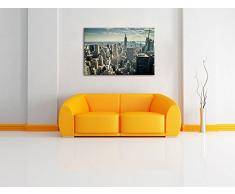 Dark New York bei TagFormat: 100x70auf Leinwand, XXL riesige Bilder fertig gerahmt mit Keilrahmen, Kunstdruck auf Wandbild mit Rahmen, günstiger als Gemälde oder Ölbild, kein Poster oder Plakat