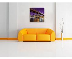 Skyline von Manhattan, Format: 70x70 auf Leinwand, XXL riesige Bilder fertig gerahmt mit Keilrahmen, Kunstdruck auf Wandbild mit Rahmen, günstiger als Gemälde oder Ölbild, kein Poster oder Plakat