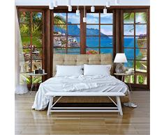 murando - Fototapete 200x140 cm - Vlies Tapete - Moderne Wanddeko - Design Tapete - Wandtapete - Wand Dekoration - Fenster Landschaft Meer Natur c-C-0059-a-a