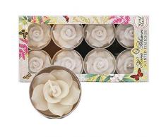 8 handmade fairtrade parfümiert weiße rose teelicht kerze geschenkset