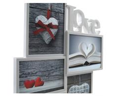 PrimoLiving Stilvolle Bildergalerie Love 5 Bilder in 3D Optik Bilderrahmen in WeiÃ P-305