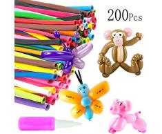 MOOKLIN ROAM 200pcs Luftballons Bunt Modellierballons, Magic Modellierung Ballons Kit mit Ballonpump for Geburtstag feiern, Partys, Hochzeiten, Jubiläen