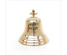 Nagina International Happy Hour Gravierte Schöne Nautische Schiffsglocke aus massivem Messing | Abendessen polierte Glocke | Maritime Geschenke und Dekore (7 Zoll, Messing poliert)
