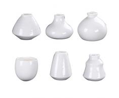 Yarnow 6 Stück Keramik Wand Mini Pflanzer Hängen Saftige Töpfe Pflanzenhalter Blumen Display Vase für Zimmerpflanze (Gemischte Art)