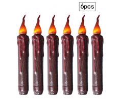 Elektrische Kerzen ， Hochzeitskirchendekoration Kerze Spitz Lange Stange Kerze Led Kegel Elektronische Kerze Tränen Lange Streifen Kerze Licht Spitze Überzogen Wahre Rot Rot Braun Boden 2,0 * 17 Cm