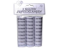 Unbekannt 3 er Set JUST Married LUFTSCHLANGEN Papier Deko Hochzeit TISCHDEKO