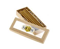 Danilovo 10 Stück Bienenwachskerzen. Traditionell, Festlich, Gelb, Tisch Kerzen. Höhe 20,5 cm/Ø 1,2 cm - 10 Stück. Einwandfreies Brennverhalten - Altarkerzen