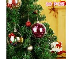 Acrylkugeln 8 cm DIY Weihnachtskugeln Deko Transparent 20 Stück für Dekorationen, Kleines Dessert, Bemahlung, Party, Hochzeit