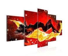 Bilder Erotik Frau Wandbild 200 x 100 cm Vlies - Leinwand Bild XXL Format Wandbilder Wohnzimmer Wohnung Deko Kunstdrucke Rot 5 Teilig - MADE IN GERMANY - Fertig zum Aufhängen 300951a