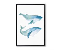 Nordic Minimalist Design Aquarell-Wal-Leinwand-Malerei-Druck-Plakat Bildtapete Restaurant Zuhause-Wand-Kunst-Dekoration (Color : Photo Color, Size (Inch) : 50x75cm no Frame)