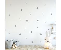 ilka parey wandtattoo-welt® Wandtattoo Wandbild Tropfen Set groß und klein gemischt 108 Stück M2221 - ausgewählte Farbe: *Gold*