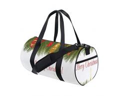PONIKUCY Sporttasche Reisetasche，Weihnachtsbaumkerze Grußdruck，Schultergurt Handgepäck für Übernachtung Reisen