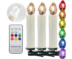 30 Set LED-Kerzen Weihnachtsbaum-Lichterkette mit Fernbedienung Timerfunktion RGB LED Baumkerzen kabellos Kerzenlichter
