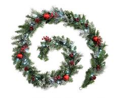 WeRChristmas Weihnachtsdekoration 9 ft Frosted beleuchteter Weihnachtsgirlande beleuchtet mit 40 cool weiß LED-Lichter