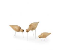 Normann Copenhagen Shorebird Figur, Holz-Edelstahl, weiß, 11.5 x 4.5 x 7.5 cm