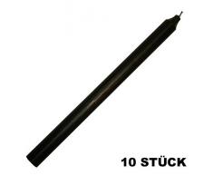 zeitzone 10 Stück Stabkerzen Schwarz Durchgefärbt 30 cm Lang Premium