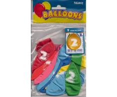 Folat 8 Luftballons Zahl 2 Geburtstag bunt