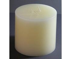 Dreidochtkerze, Mehrdochtkerze, Kerze, Stumpen, rund, creme, Durchmesser 13 cm, H:11 cm, 3 Dochte, Brenndauer 60 Std.