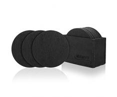 Mitavo Filzuntersetzer Rund - 10er Premium Set mit Box, Glasuntersetzer in Schwarz für Glas, Getränke, Gläser, Tassen