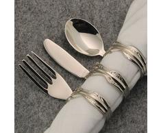 MACOSA WV389350 Serviettenring Besteck 6 STK. Silber festlich Tisch-Dekoration Serviettenhalter Tischset Dinner Zubehör Servietten-Ring Weihnachten