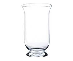 INNA-Glas Windlicht Glas - Blumenvase LEA, klar, 25cm, Ø 15cm - Glasvasen - Kerzenhalter Glas