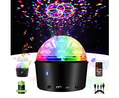 Discokugeln,Eleganted Wiederaufladbar Discokugel Kinder Partylicht 9 Farben Disco Lichteffekte Discolicht Projektor mit Bluetooth Lautsprecher für Kinder Wohnzimmer Geburtstag Party