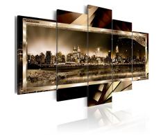 murando - Bilder 225x112 cm - Leinwandbilder - Fertig Aufgespannt - Vlies Leinwand - 5 Teilig - Wandbilder XXL - Kunstdrucke - Wandbild - New York Abstrakt 020111-27