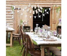 Ginger Ray Mini Glas Vase Ort Kartenhalter und Ort Karten Set – 4 Pack – Rustikal Land