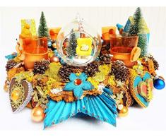 Adventskranz FOXY RETRO Bunt Retro Boho Füchse 50s Vintage Glitzer Gross Goldfarben