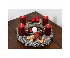 Oppacher Advent® Adventskranz bordeaux classik Weihnachtskranz inklussive Kerzen Durchmesser circa 40 cm Höhe circa 18 cm