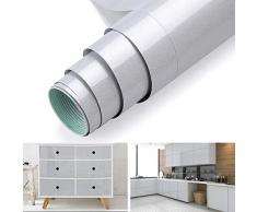 Möbelfolie Selbstklebende Klebefolie Dekorfolie Küchenschrank folie küchenfolie (Grau, 61 * 500cm) aus PVC wasserfest Tapete für Möbel Küche Tür & Deko