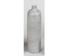 formano Deko Bodenvase, Flaschenvase Schnee H. 60cm weiß Silber Keramik W19