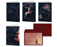 Weihnachtskarten 20er Set mit Umschlägen Urdays – Klappkarten für Weihnachtsgrüße 20 Stück – Frohe Weihnachten Modern Design