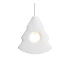 Sirius LED Leuchtanhänger Olina Christmas Tree - Höhe: 8 cm - Material: Keramik - Farbe: weiß - Weihnachtslicht Motiv Tannenbaum - Batterien 2 x CR2032 (im Lieferumfang) - Weihnachtsbaumanhänger