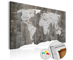 murando - Weltkarte Pinnwand 120x80 cm - Bilder mit Kork Rückwand - 1 teilig - Leinwandbilder - Korktafel - Fertig Aufgespannt - Wandbilder XXL - Kunstdrucke - Karte Welt Landkarte Kontinent k-C-0050-p-c