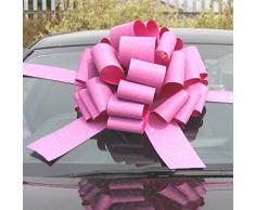 Megagroße Auto-Geschenkschleife (40,6 cm) + 6 Meter Band für Autos und Fahrräder, große Geschenke für Geburtstag und Weihnachten, glitzerndes Rosa.