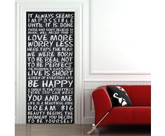 StickerProfis Türtapete selbstklebend TürPoster - Worte AUF KREIDETAFEL - Fototapete Türfolie Poster Tapete