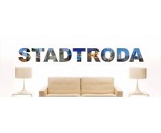 Wandtattoo farbige Wandschrift Städtename Stadtroda mit Sehenswürdigkeiten 40 x 4 cm Länge