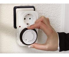 as - Schwabe Zeitschaltuhr mechanisch 230 V /16 A – Schuko-Steckdose mit mechanischer Zeitschaltuhr – Analoge Indoor Zeitschalt-Steckdose – Schutzkontaktsteckdose mit Zeitschaltuhr – IP20 I 24030