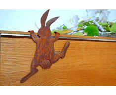 Unbekannt Osterdekoration Osterhasen-Deko Rost Edelrost Metall Osterhase Dekoration Deko Hase Deko-Idee Rostdeko Gartendeko Rost Osterdeko Dekohase Dekotier Geschenk-Idee Ostergeschenk Geschenk